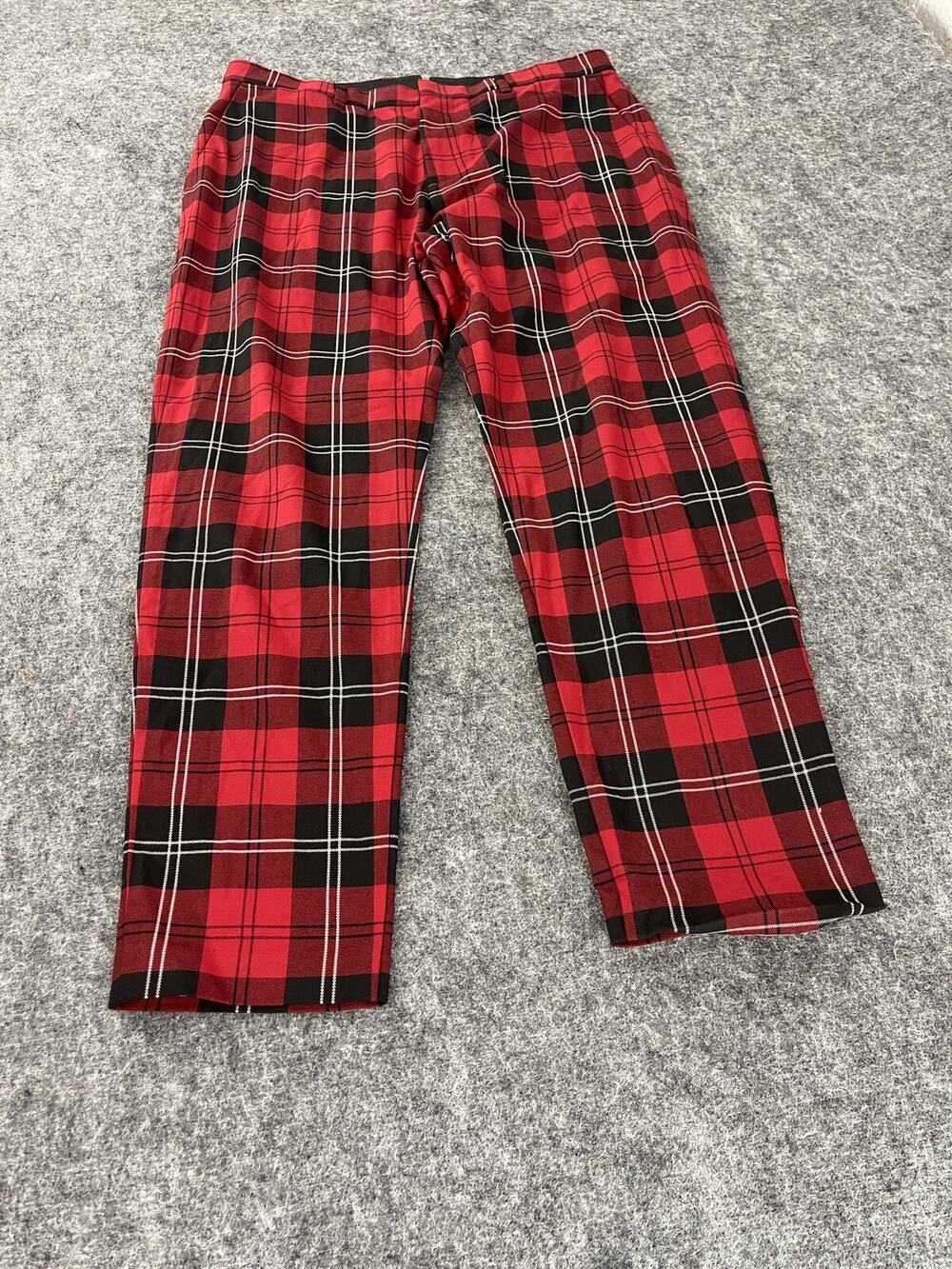Alex Chino Pants Womens 14 Plaid Career Business Red NEW Mid Rise N232